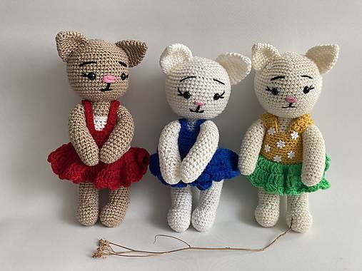 Hračky - mačky/mačičky v sukničke 3 x - 17623793_