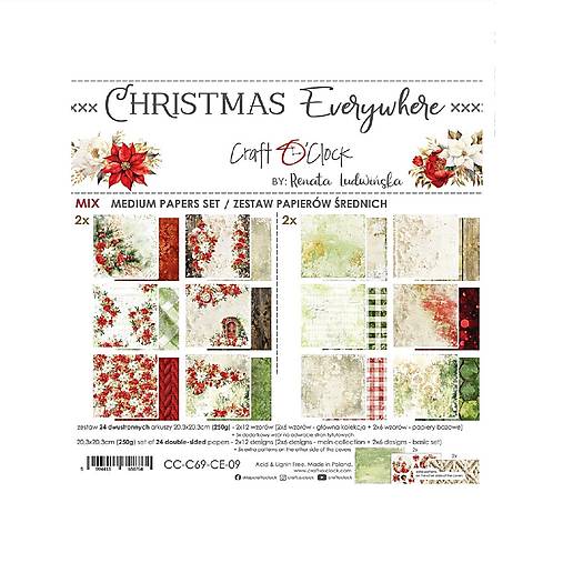 Papier - Scrapbook papier Christmas Everywhere 8x8 Mix - 17624710_