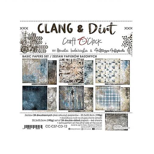 Papier - Scrapbook papier podkladový Clang and Dirt 8x8 - 17625650_