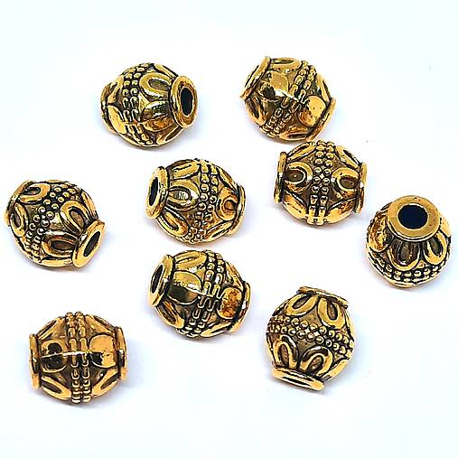 Kovová korálka súdok 7,5x7mm-1ks (zlatá)
