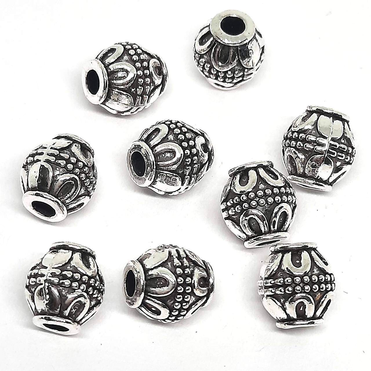 Kovová korálka súdok 7,5x7mm-1ks (starostriebro)
