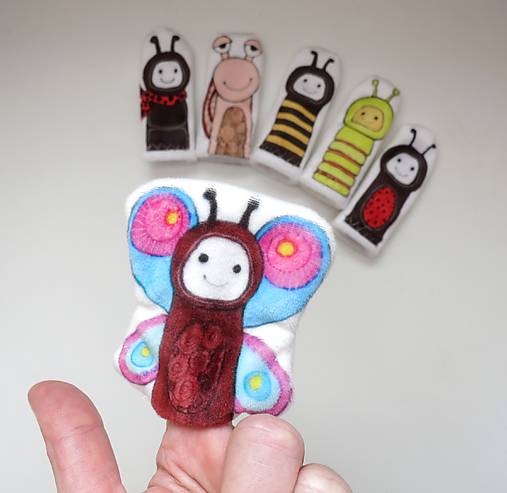MINI pršteková maňuška - sada zvieratká na lúke (sada zvieratká na lúke)
