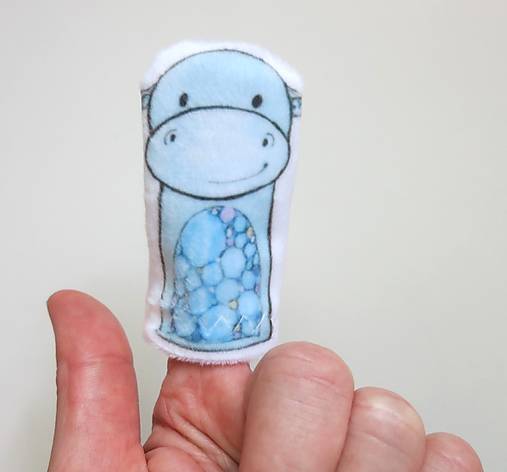 MINI pršteková maňuška - sada exotické zvieratká I (hrošík)