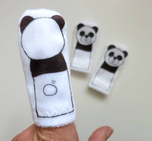 MINI pršteková maňuška - sada exotické zvieratká II (panda)