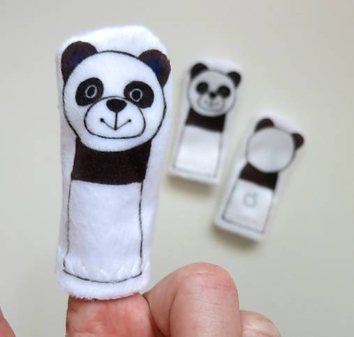 MINI pršteková maňuška - sada exotické zvieratká II (panda)