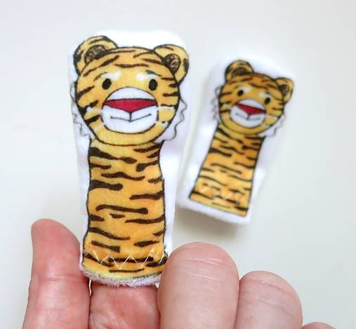 MINI pršteková maňuška - sada exotické zvieratká II (tiger)
