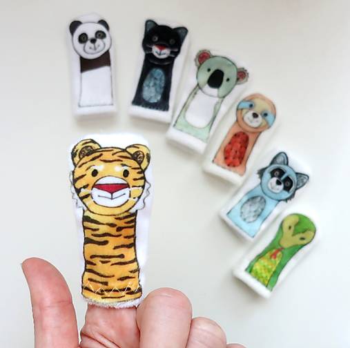 MINI pršteková maňuška - sada exotické zvieratká II
