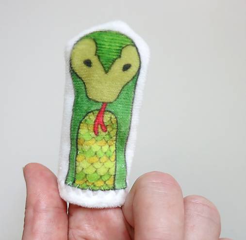 MINI pršteková maňuška - sada exotické zvieratká II (had)