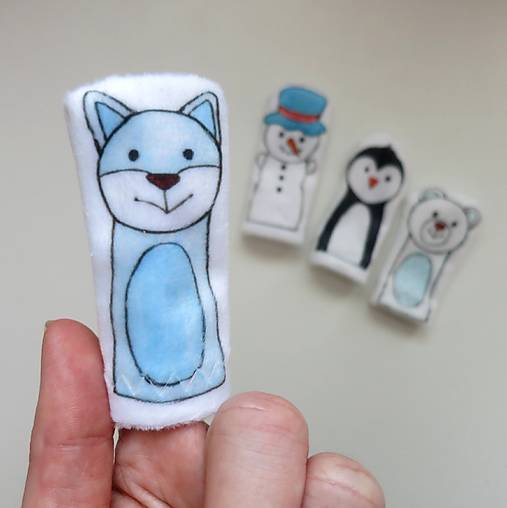 MINI pršteková maňuška - polárna líška