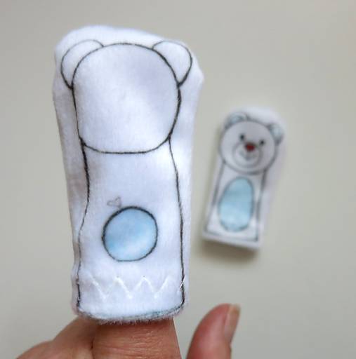 MINI pršteková maňuška - ľadový macko