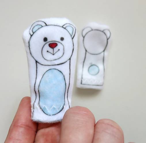 MINI pršteková maňuška - ľadový macko