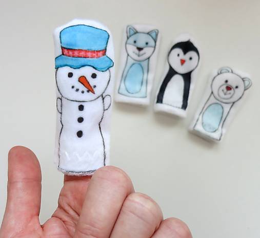 MINI pršteková maňuška - snehuliačik