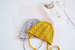 Detské čiapky - Letná pletená čiapka pre bábätko na zaväzovanie - 17625477_