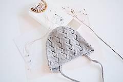 Detské čiapky - Letná pletená čiapka pre bábätko na zaväzovanie - 17625479_