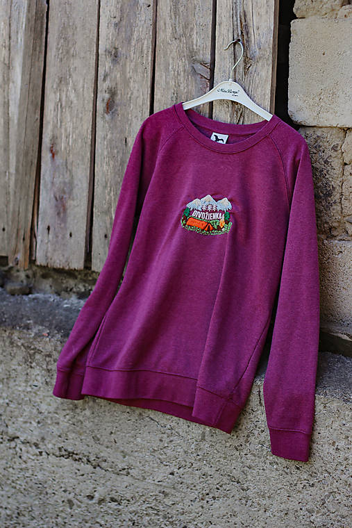 Mikiny - Upcyklovaná mikina Divožienka - 17624707_