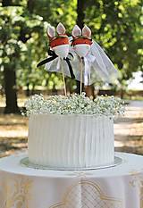 Dekorácie - Mr & Mrs / zápich na tortu - 17625556_