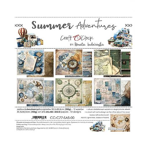 Papier - Scrapbook papier 12x12 Summer Adventures - 17626158_