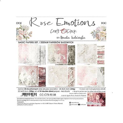 Papier - Scrapbook papier 8 x 8 Rose Emotions Basic - 17626498_