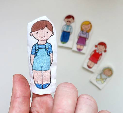 MINI pršteková maňuška - sada Finger family
