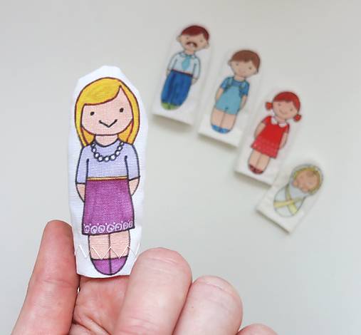 MINI pršteková maňuška - sada Finger family