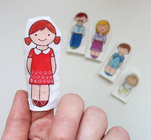 MINI pršteková maňuška - sada Finger family