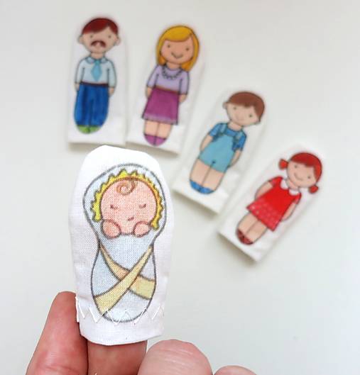 MINI pršteková maňuška - sada Finger family
