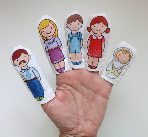 MINI pršteková maňuška - sada Finger family