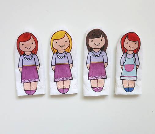 MINI pršteková maňuška - sada Finger family (maminka)