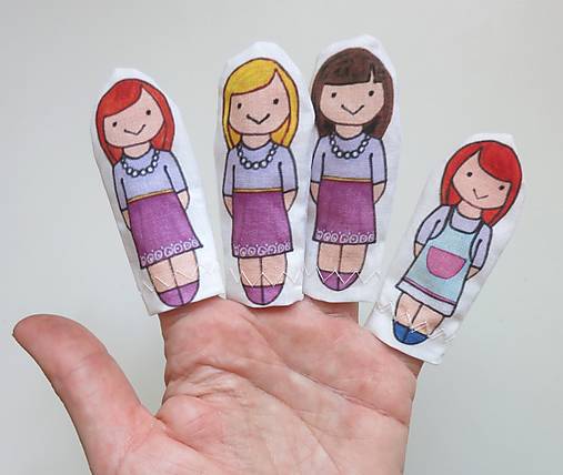 MINI pršteková maňuška - sada Finger family (maminka)