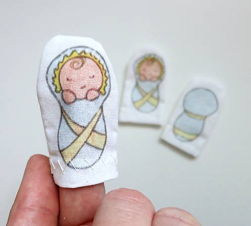 MINI pršteková maňuška - sada Finger family (bábätko)