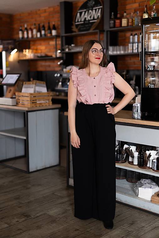 Nohavice - Bambusové široké nohavice dlhé - 17625859_