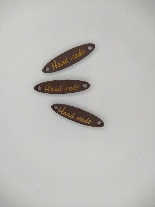 Polotovary - Drevená tabuľka Handmade 6x27mm uzky ovál(2914) (Hnedá-tmavá) - 17626937_