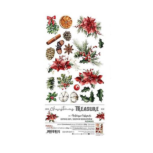 Papier - Scrapbook papier dodatkový Christmas Treasure Flowers - 17628063_