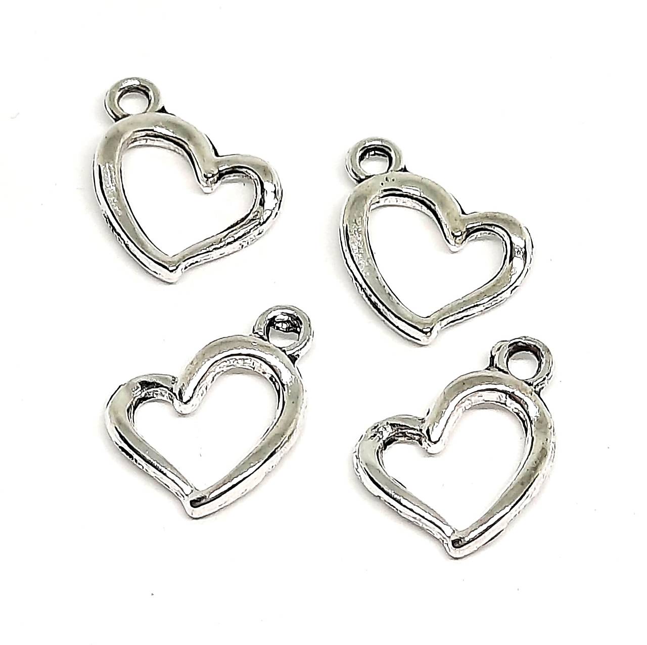 Prívesok SRDCE -1ks (10x13mm-st.striebro)