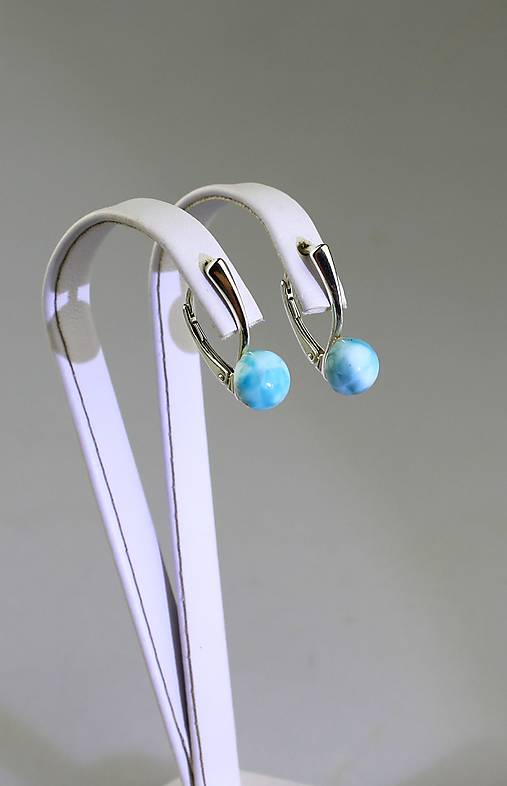 Náušnice - larimar náušnice v striebre, kamene kvalita A - 17629239_