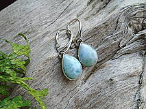 Náušnice - Strieborné náušnice Ag925 Larimar - 17627841_