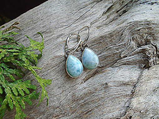 Strieborné náušnice Ag925 Larimar