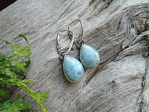 Strieborné náušnice Ag925 Larimar