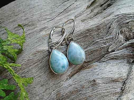 Strieborné náušnice Ag925 Larimar