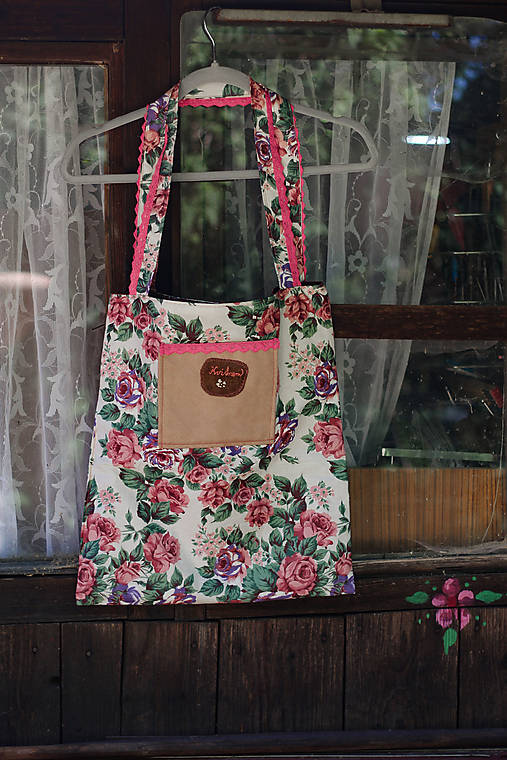 Nákupné tašky - UPCY taška Kvitnem - 17629503_