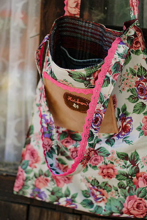 Nákupné tašky - UPCY taška Kvitnem - 17629504_