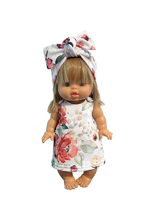 Hračky - Šatočky pre bábiku MINIKANE - 34 cm, kvety - 17629471_
