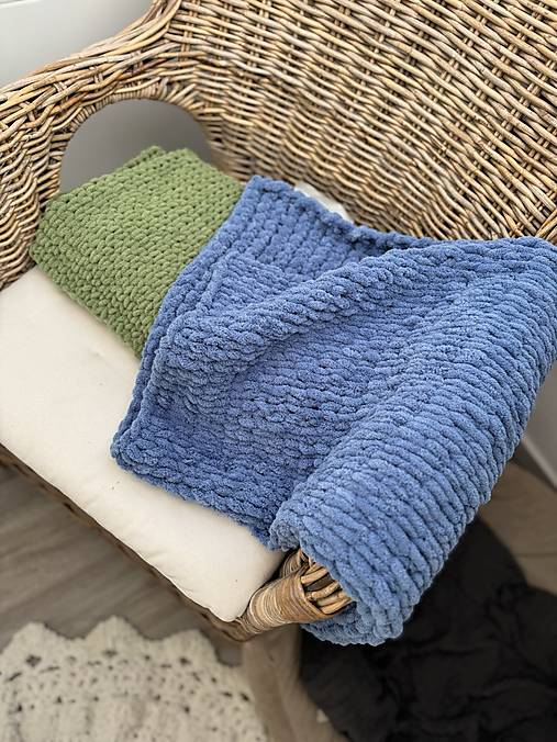 Detský textil - Modrá  deka - 17629105_