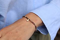 Náramky - Náramok turmalín so srdiečkom - 17628328_