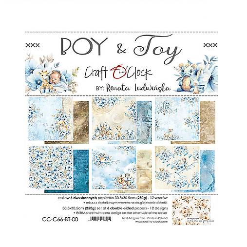 Papier - Scrapbook papier 12x12 Boy & Toy - 17630765_