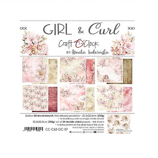 Papier - Scrapbook papier Girl & Curl 8x8 - 17631479_