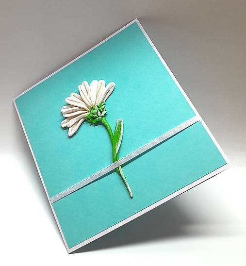 Papiernictvo - Blahoželanie / pohľadnica s kvetinou ... - 17631774_