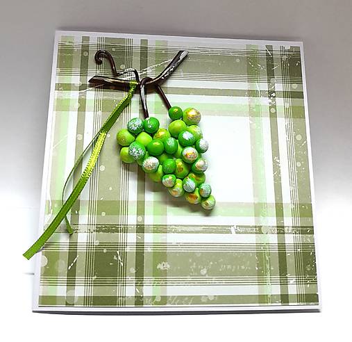 Papiernictvo - Blahoželanie / pohľadnica s hroznom ... Veltlínske zelené - 17631796_