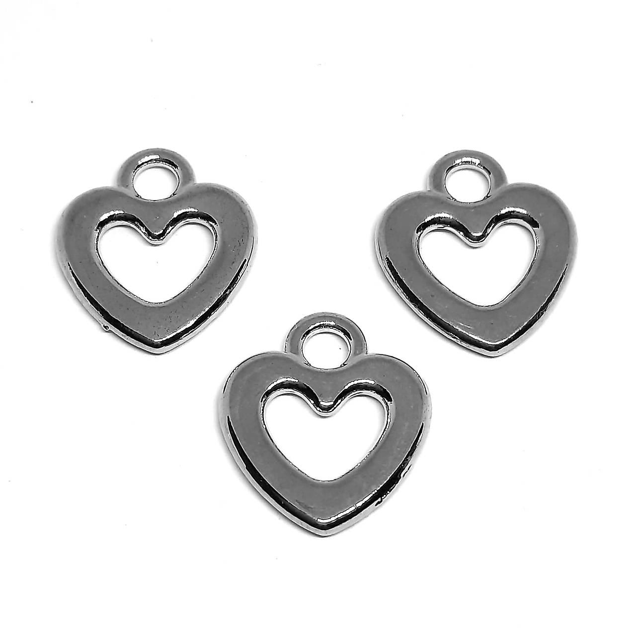 Prívesok SRDCE -1ks (16x18mm-platina)