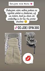 Detský textil - VLNIENKA Vložka proti poteniu do autosedačky JOIE i Spin 360 100% Merino top super wash Natural Mušelin Bambus - 17630515_
